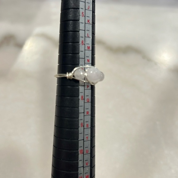 3 Stone Rose Quartz Hand Wrapped Copper Wire Ring - Picture 8 of 8